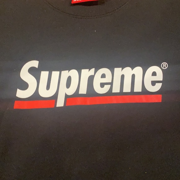 Men’s Supreme Underline Crewneck Sweatshirt - Picture 2 of 4